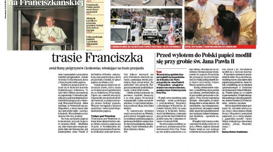 Dziennik Polski o wizycie Papieża