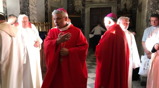 Polski kandydat na kardynała sprawował mszę święta przy grobie Jana Pawła II ( Vatican Service News - 28.06.208)