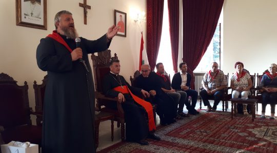 Polscy pielgrzymi na spotkaniu w letniej rezydencji patriarchy Bechara Rai (20.09.2018)