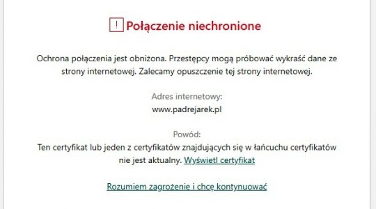 Problemy techniczne na  serwerach naszego Portalu PadreJarek.pl zażegnane.